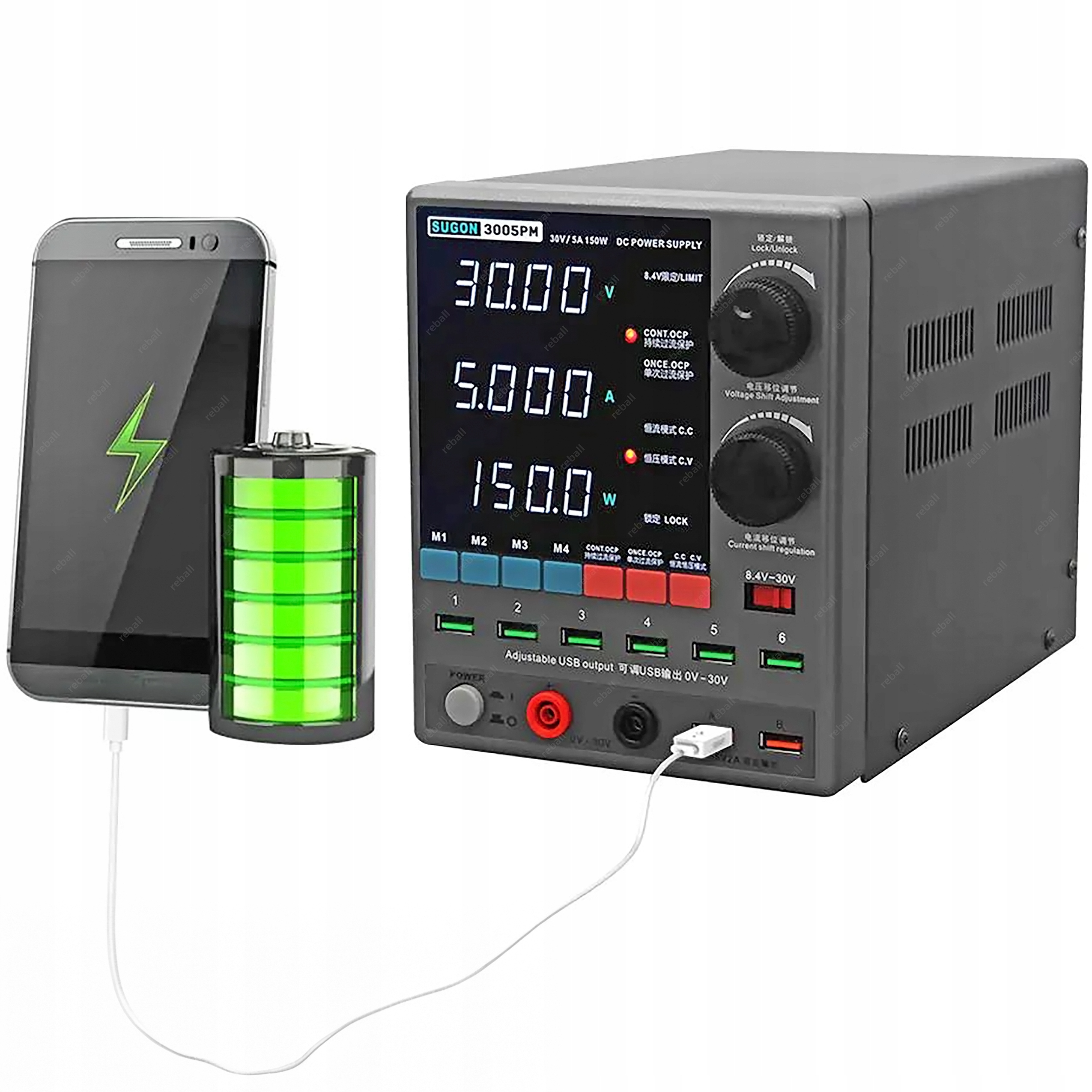 Servisní Laboratorní Napájecí Zdroj Regulovatelný Toroid Sugon 3005PM 30V 5A Usb