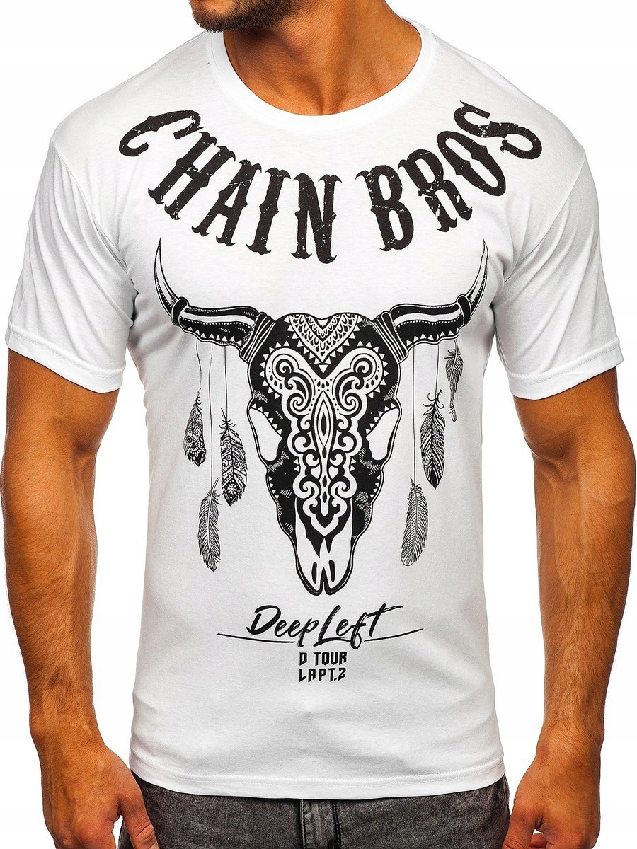 

T-shirt Męski Koszulka Biała 142174 Rozmiar_l