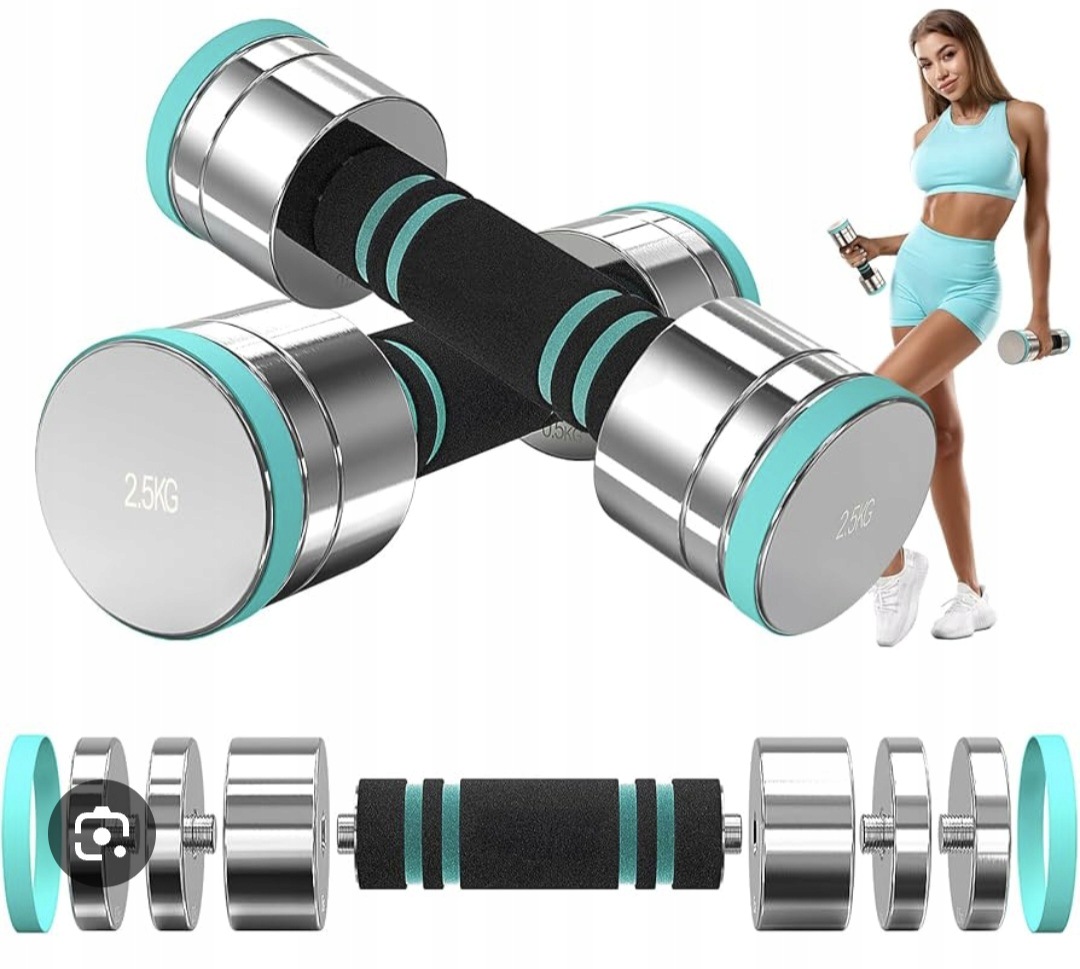 Zestaw hantli 2 szt. 2 x 2.5 kg stalowe regulowane
