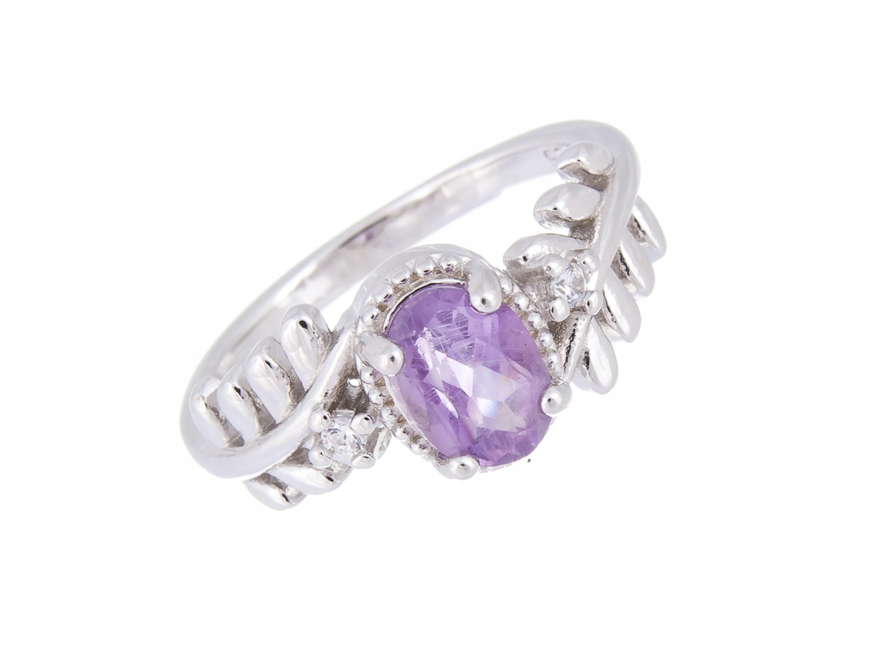 Stříbrný Prstýnek Vel Přírodní Ametyst