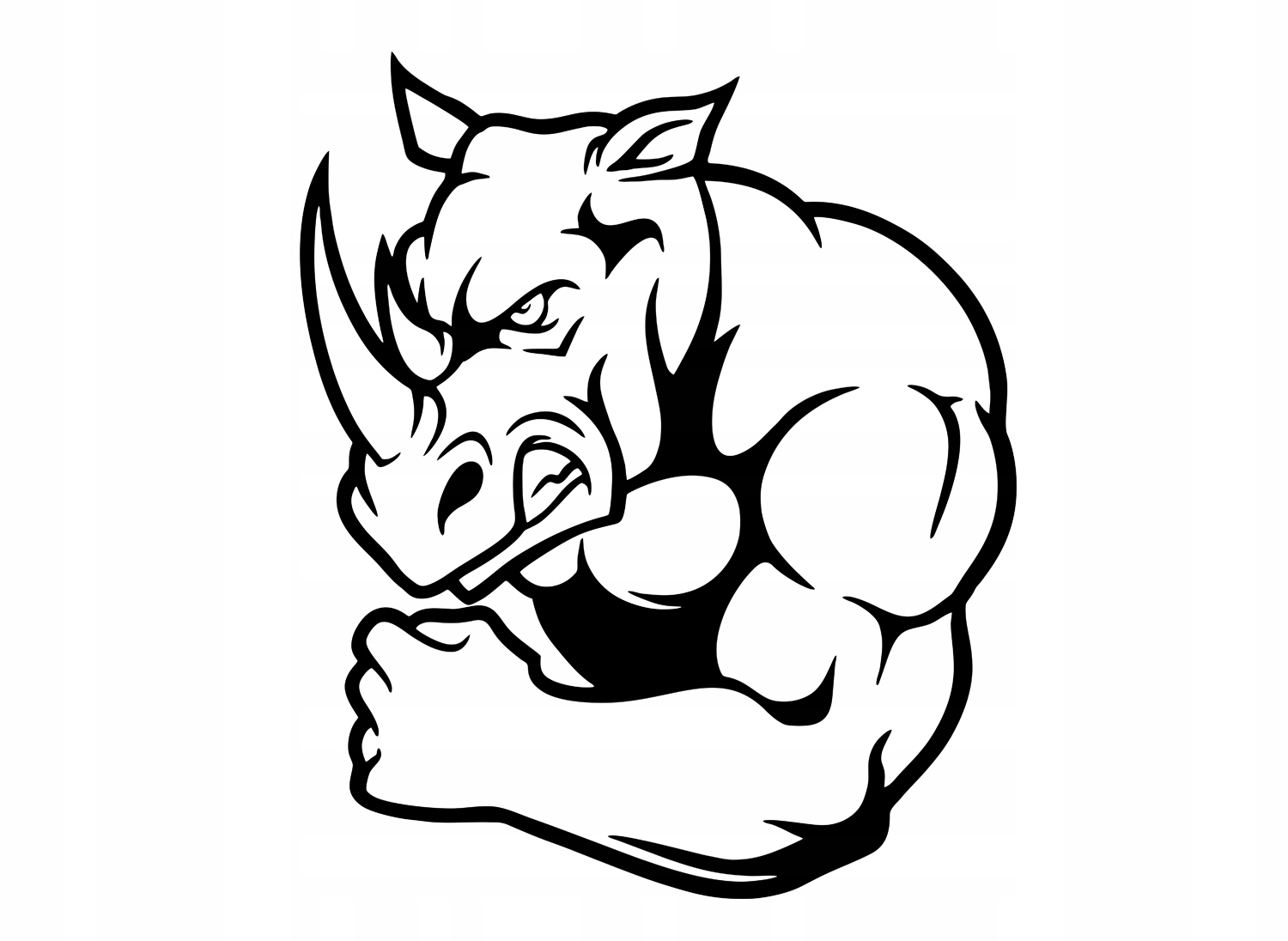 NAKLEJKI na AUTO NOSOROŻEC TYLNE KOŁO 52X43cm 951 Producent MGDesign