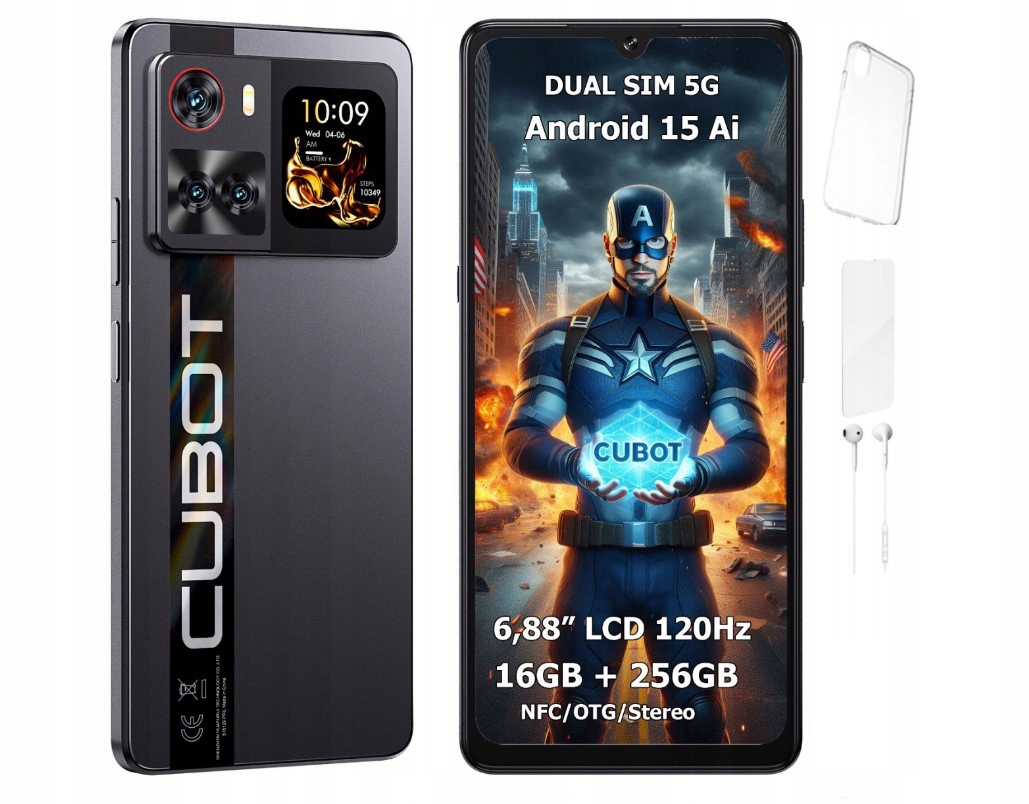 Smartphone Cubot X100 5G Dual Sim 16/256GB Android 15 se dvěma obrazovkami Pouzdro
