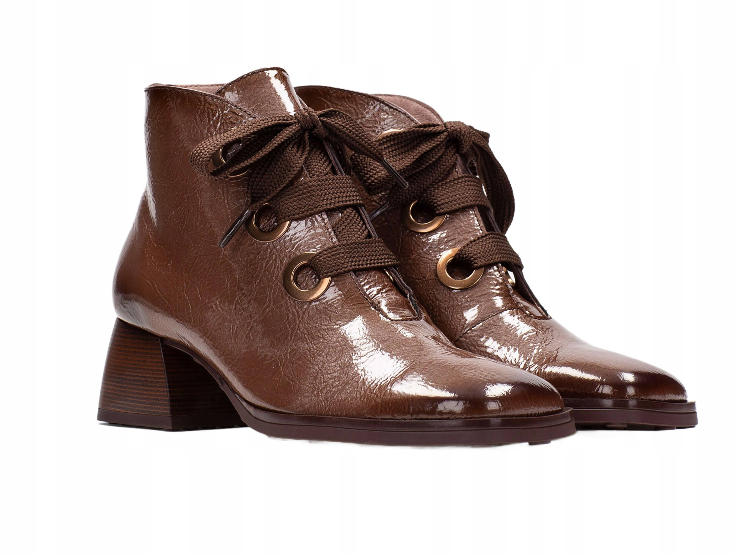 Hnědé dámské kožené kotníkové boty Hispanitas HI254326 r39