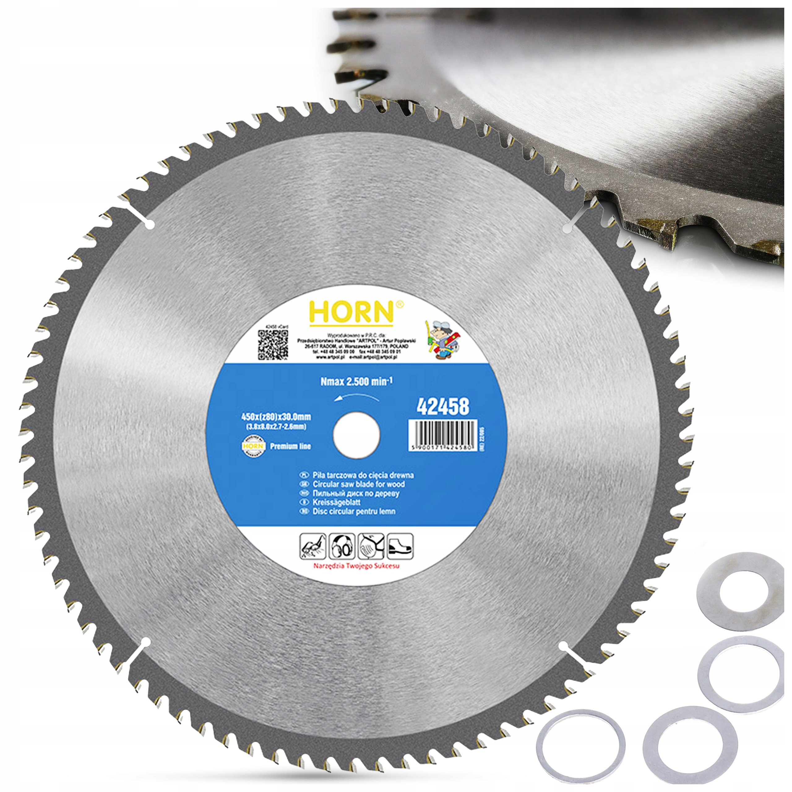 Kotouč Na Dřevo 450x30 mm 80 zubů Kotoučová Pila Pro Krajiny Řezání Dřeva