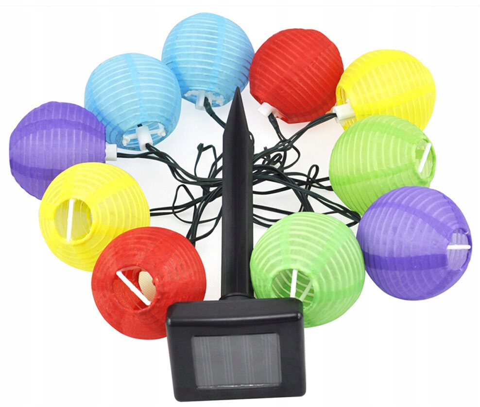 

lampa solarna girlanda Lampiony 10 Led dekor P-702
