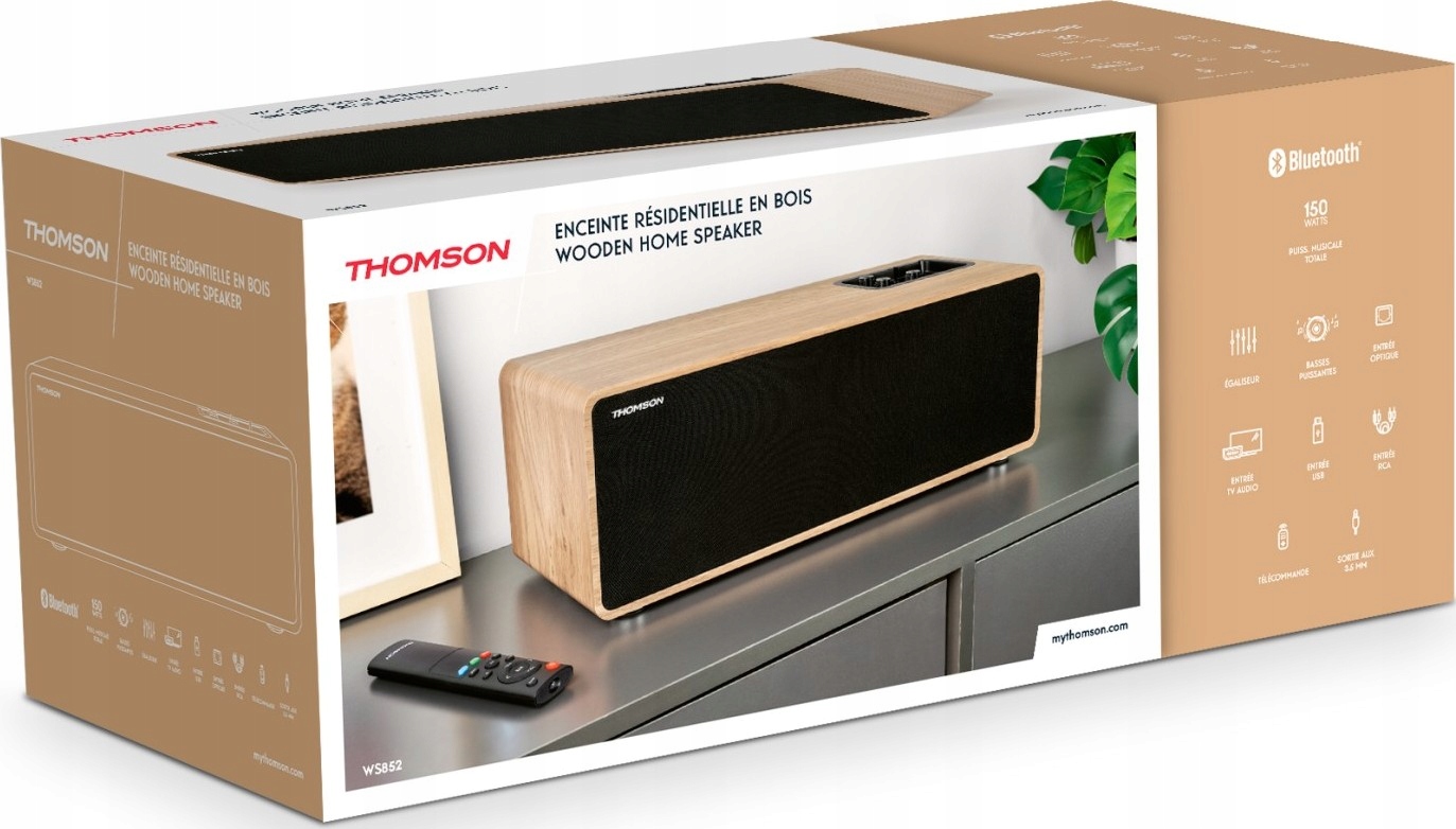 Thomson Cosy Głośnik drewniany premium Bluetooth 150W