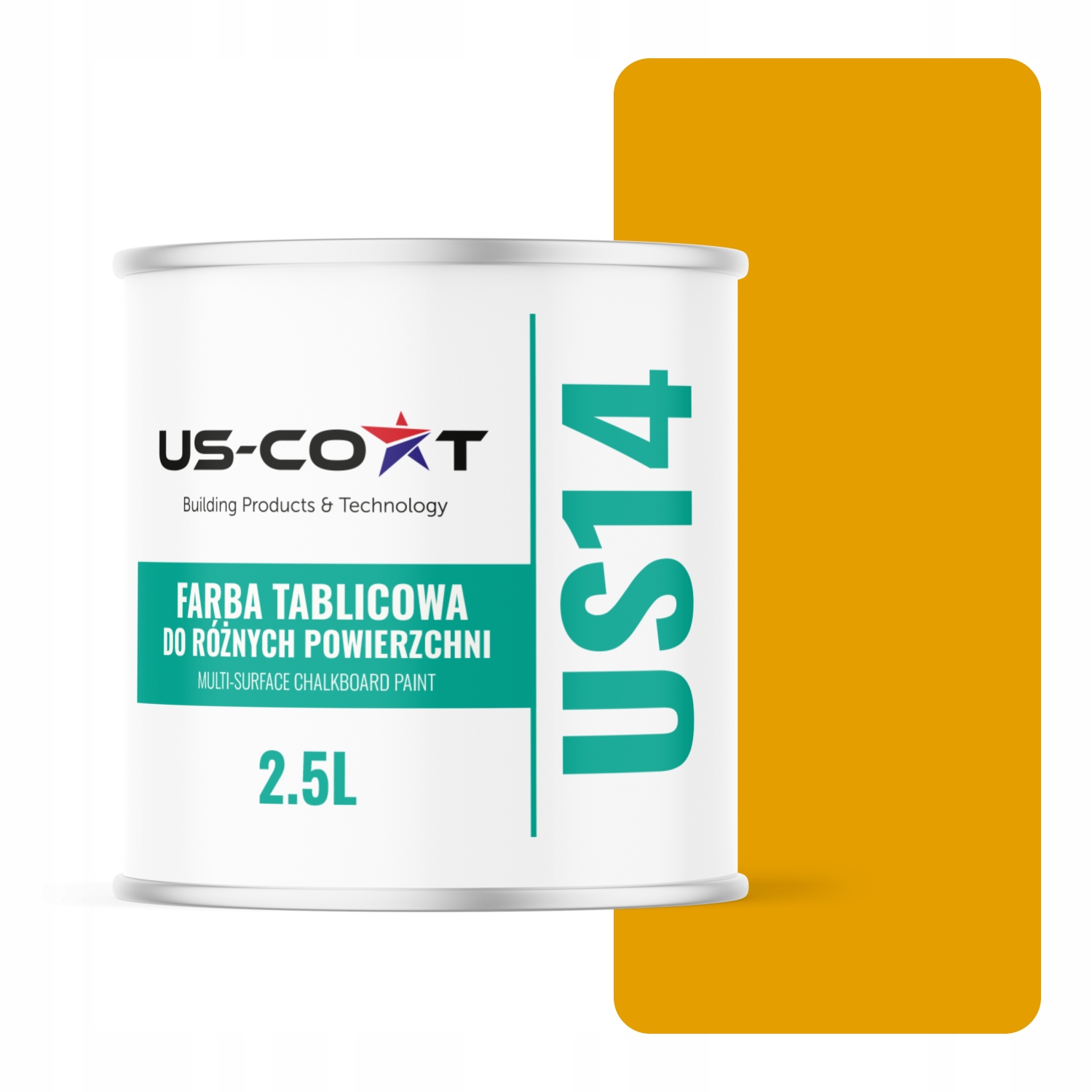 Tabuľová Farba Na Steny Písania Kriedou Farba Žltá Zlatá RAL1004 2,5L Mat