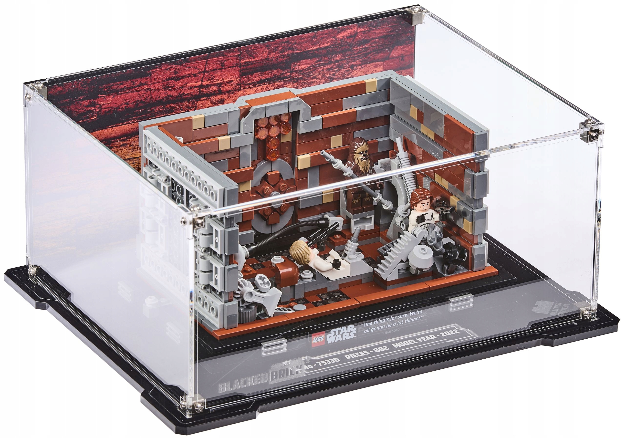 Vitrína s pozadím Blacked Brick pro Lego Star Wars 75339 Diorama