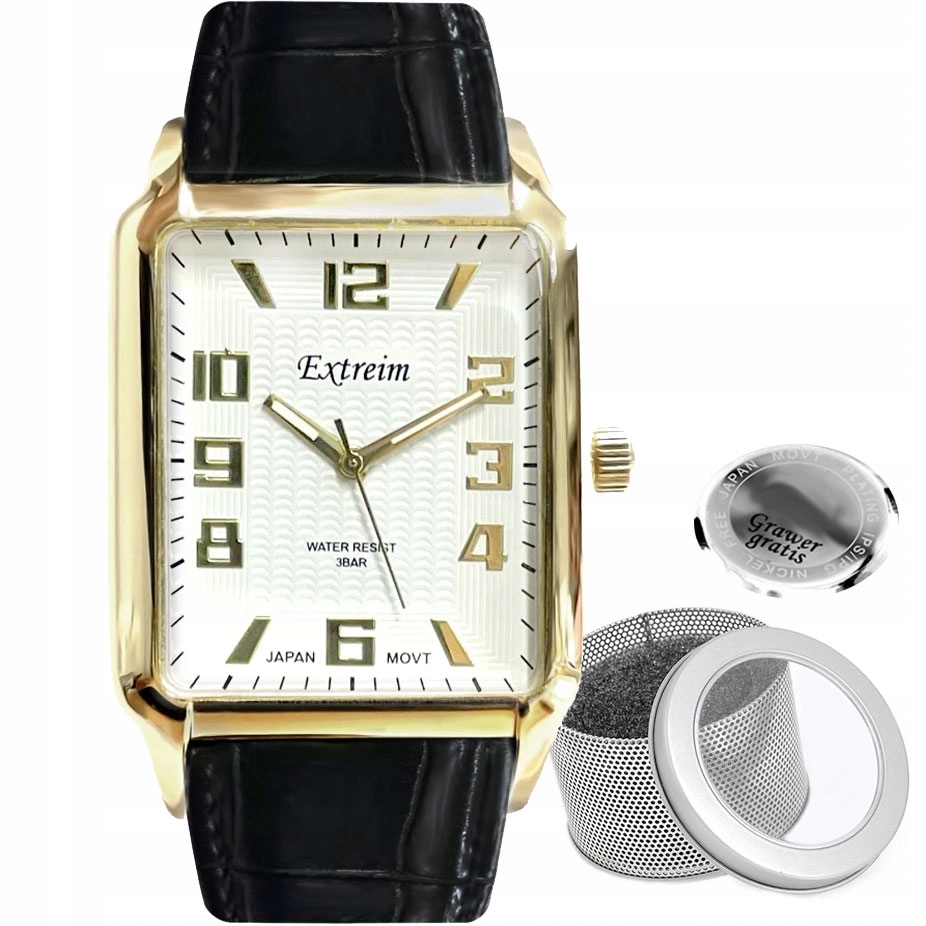 Pánské hodinky Extreim Aston obdélníkový ciferník s čísly Na Dárek Gravírování