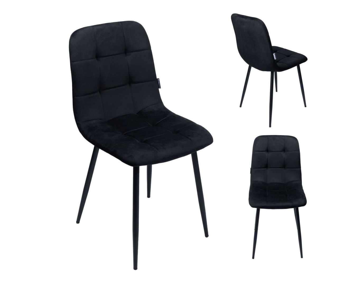 Čalouněná sametová židle do obývacího pokoje, jídelna velvet loft, černá Bauerkra
