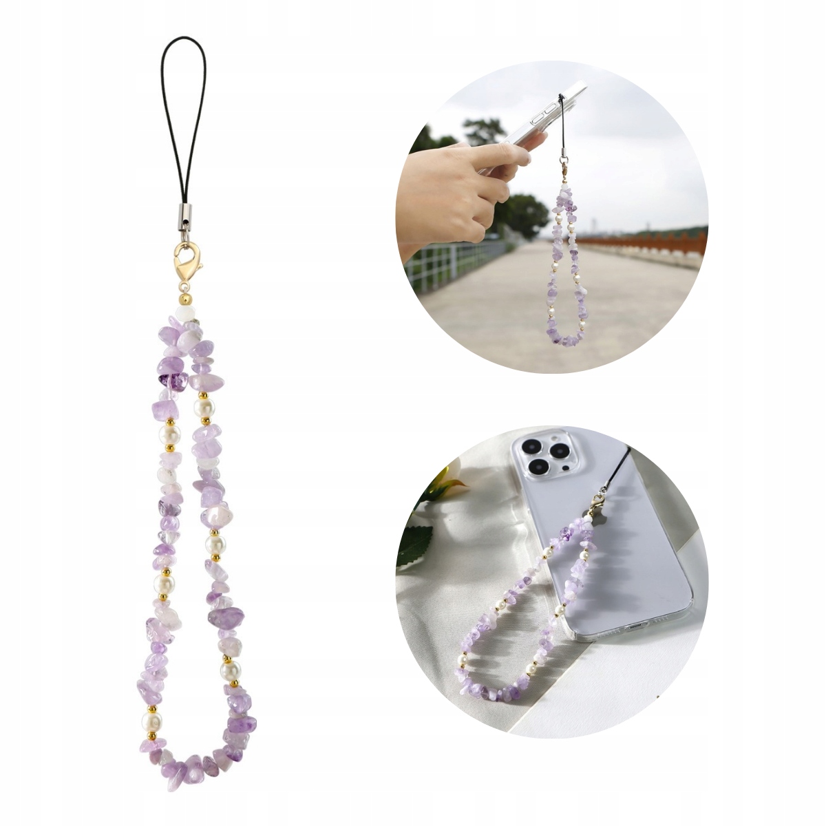 UNIWERSALNA SMYCZ ZAWIESZKA DO TELEFONU /BRELOK KORALIKI SMYCZ