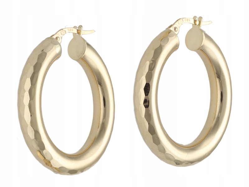 Zlaté náušnice 585 Diamantová kolečka 3,99g elegantní pro ni, módní