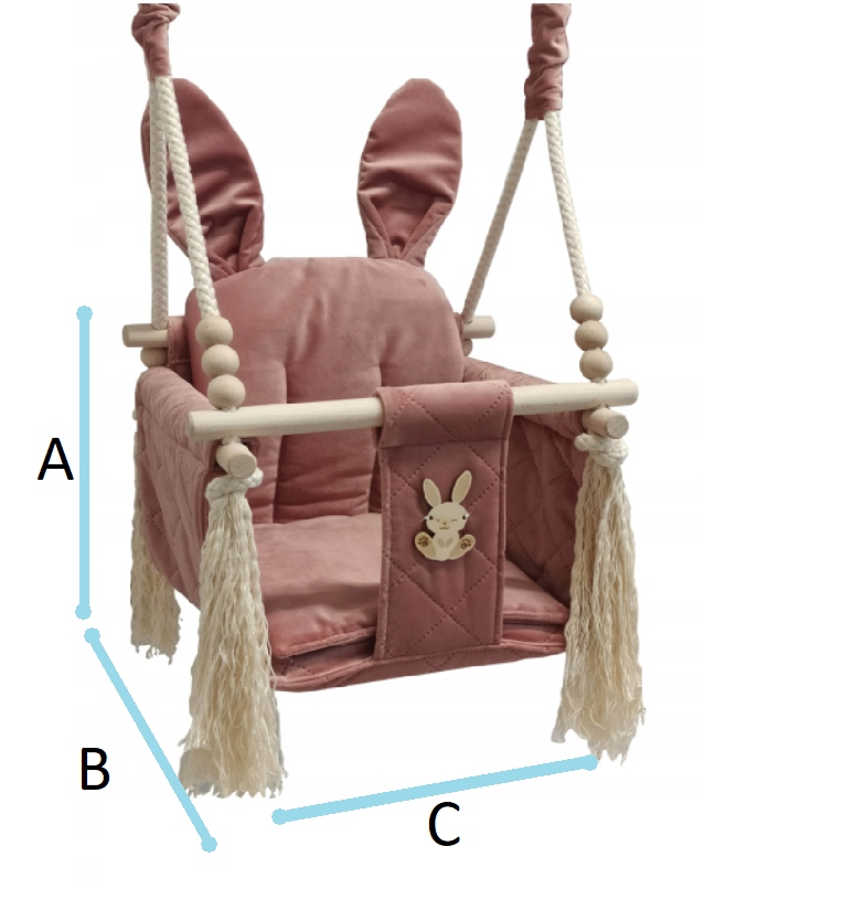 HUŚTAWKA DLA DZIECI ZAJĄCZEK Do Domu Ogrodu +PAS Wiek dziecka 6 m +
