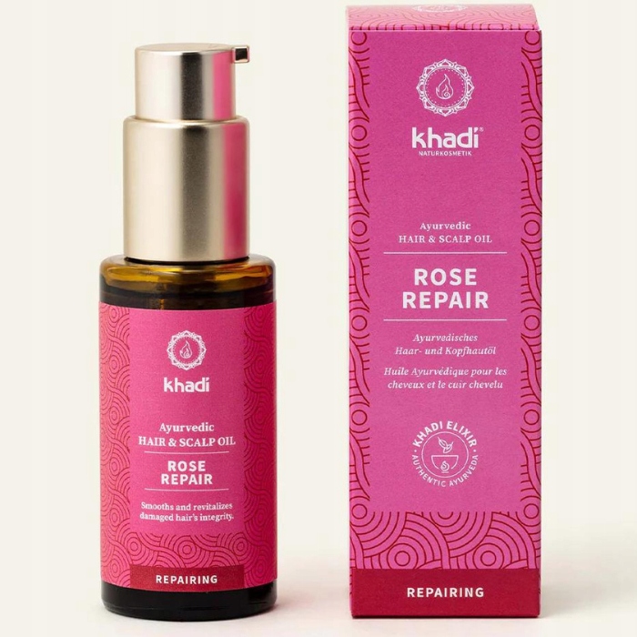 Intensywnie odżywczy olejek do włosów Khadi - Róża