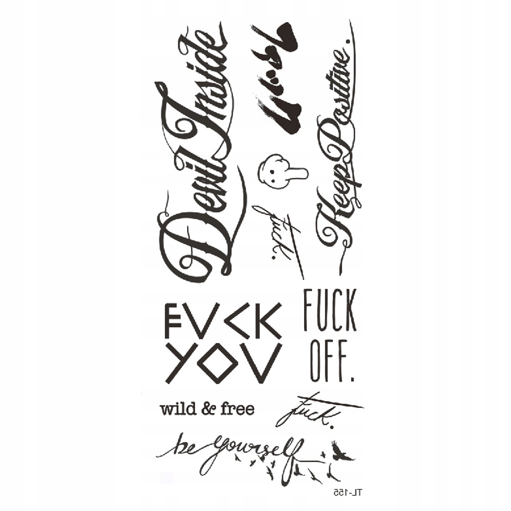 TATUAŻ ZMYWALNY TYMCZASOWY WODNY DUŻY 9X19 NAPIS Marka inny