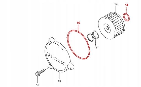 Uszczelki pokrywy filtra oleju Suzuki DR VL LS XF Stan opakowania oryginalne