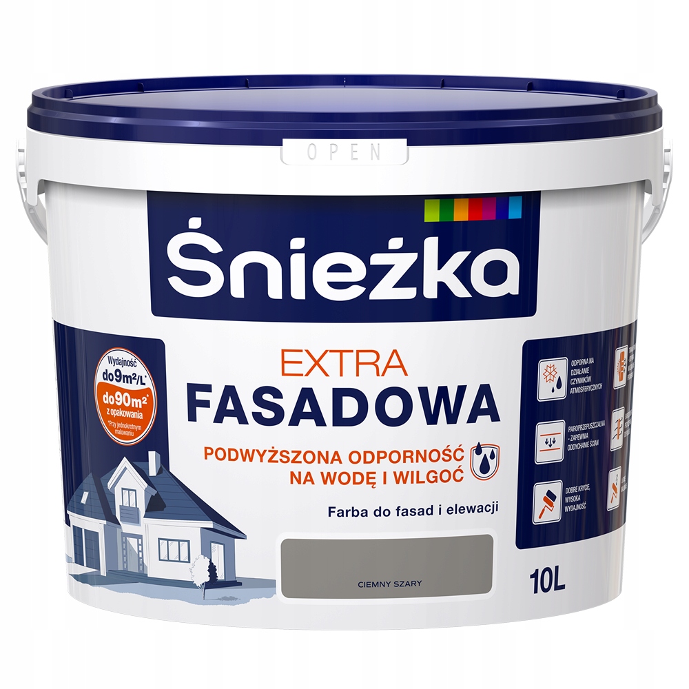 

Elewacyjna Śnieżka Extra Fasadowa Ciemn Szary 10L