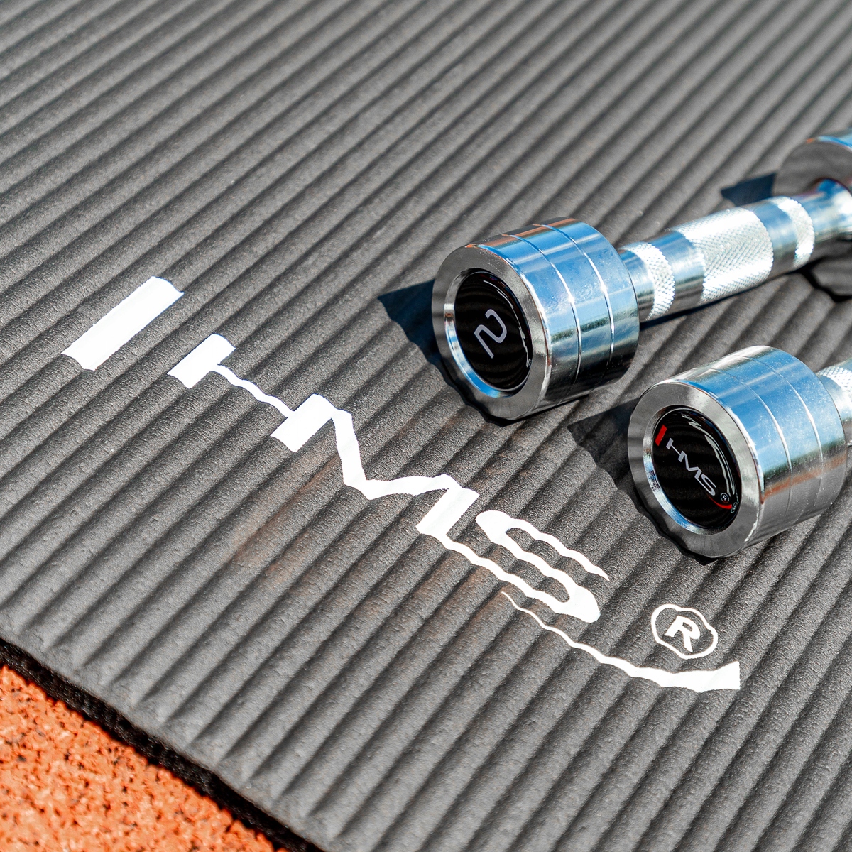 Hantle chromowane stałe HMS 2 x 7 kg HANTELKI Długość części chwytnej 12 cm