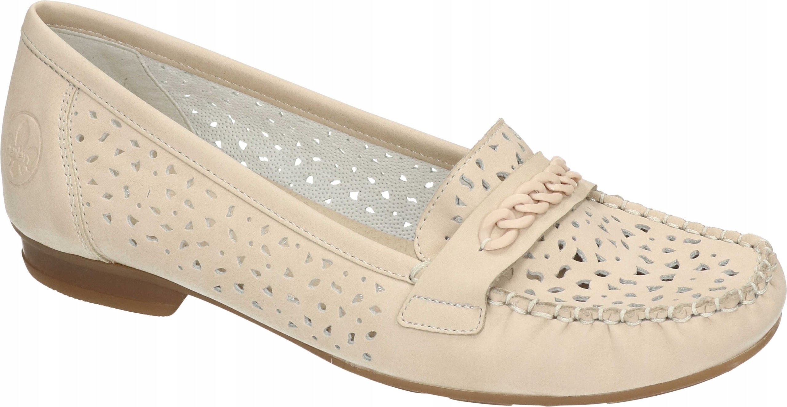 PÓŁBUTY RIEKER 940263-08 BEIGE DAMSKIE MOKASYNY