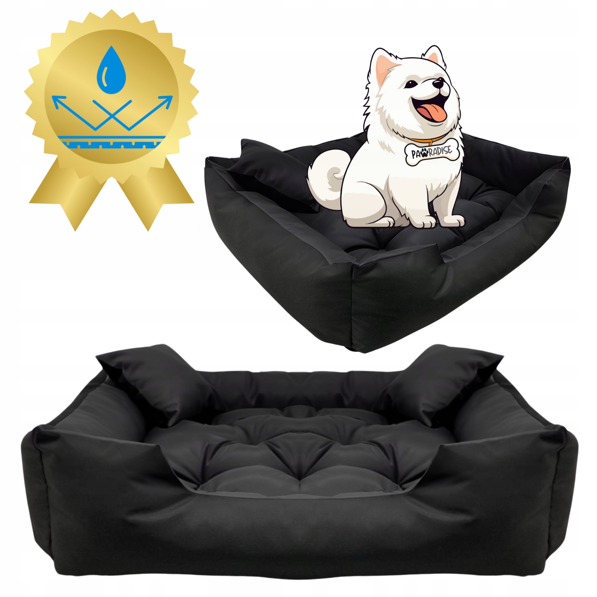 Levně pelíšek pro psa Kotec L Voděodolné Potah 100x75 cm Černé Basic