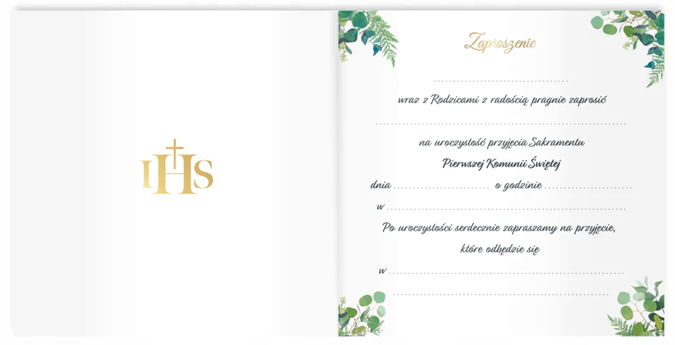 ZAPROSZENIA KOMUNIJNE NA KOMUNIĘ-10 SZTUK-2579 Marka PartyPal