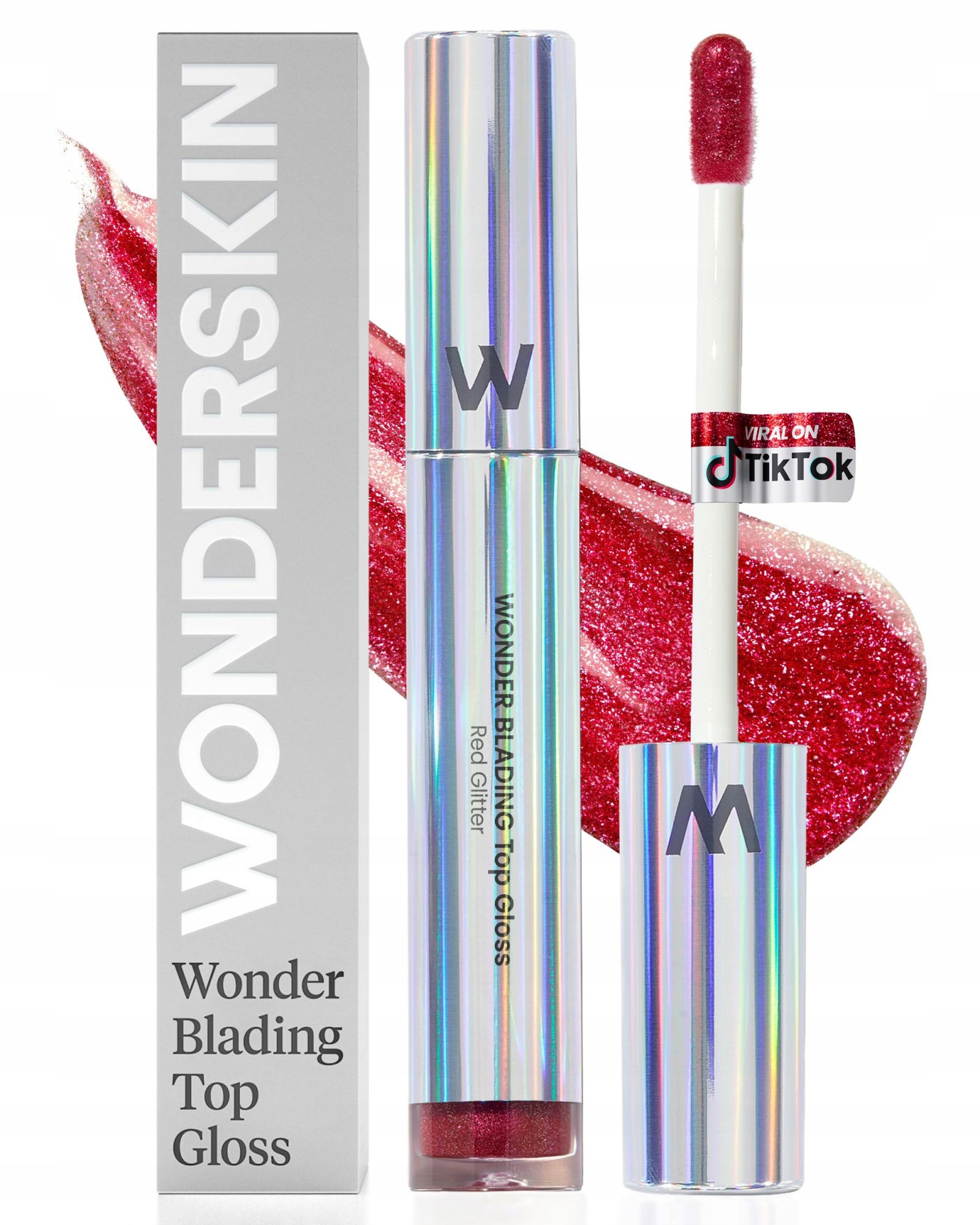 Wonderskin Blading Top Gloss Red Glitter