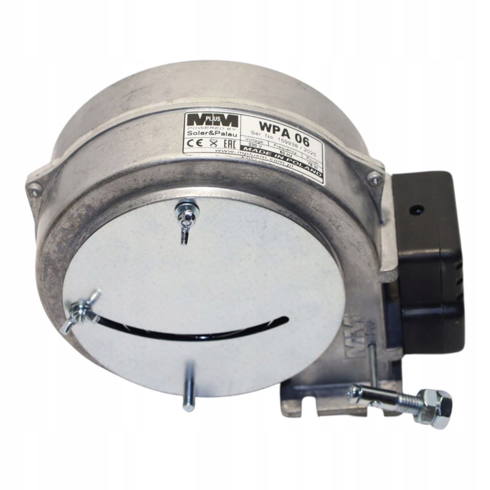 Dmuchawa wentylator pieca CO WPA 06 z klapką i przysłoną Oryginał Marka MPlusM