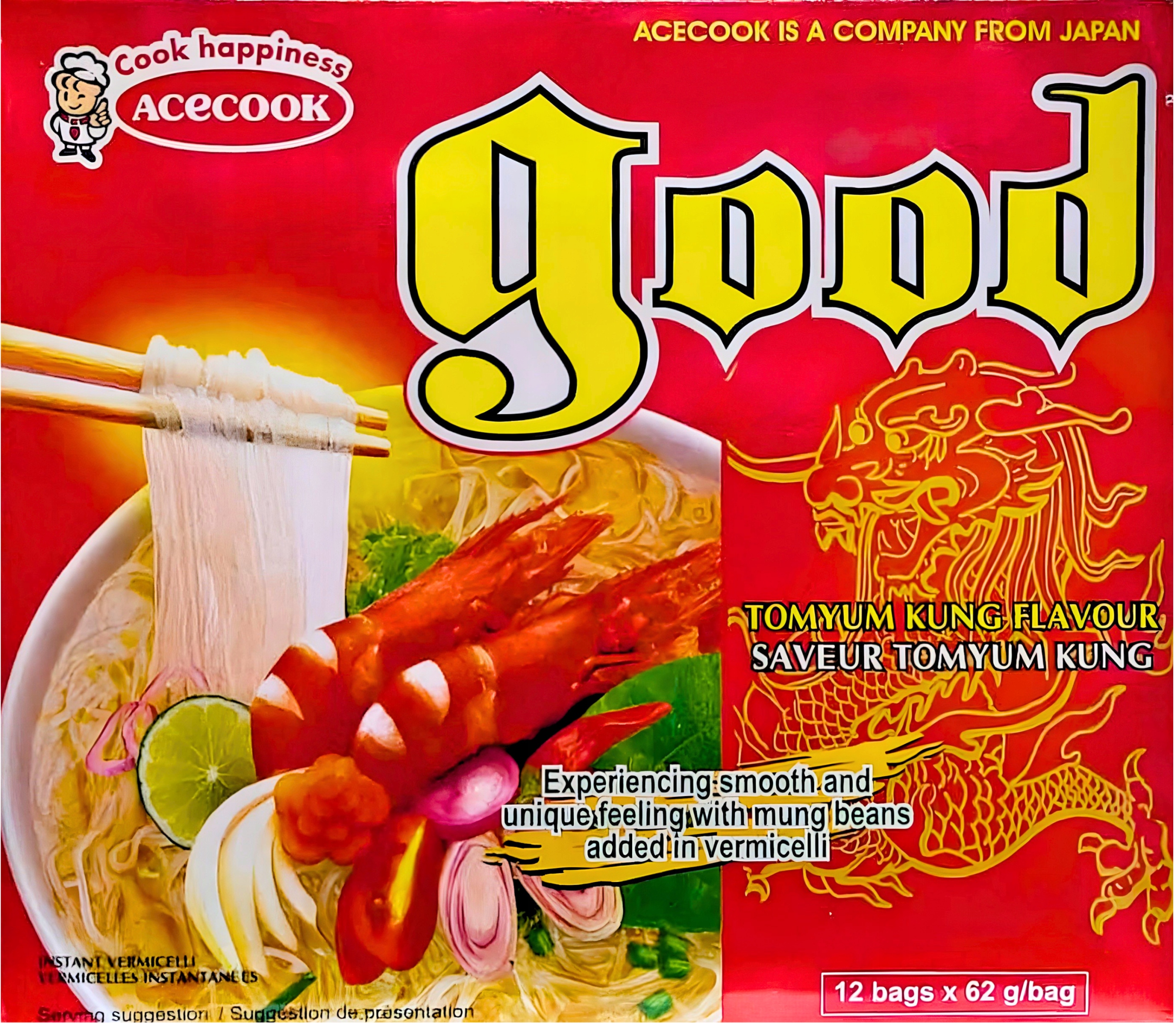 Good Instantní skleněné nudle krevetové 12×62g