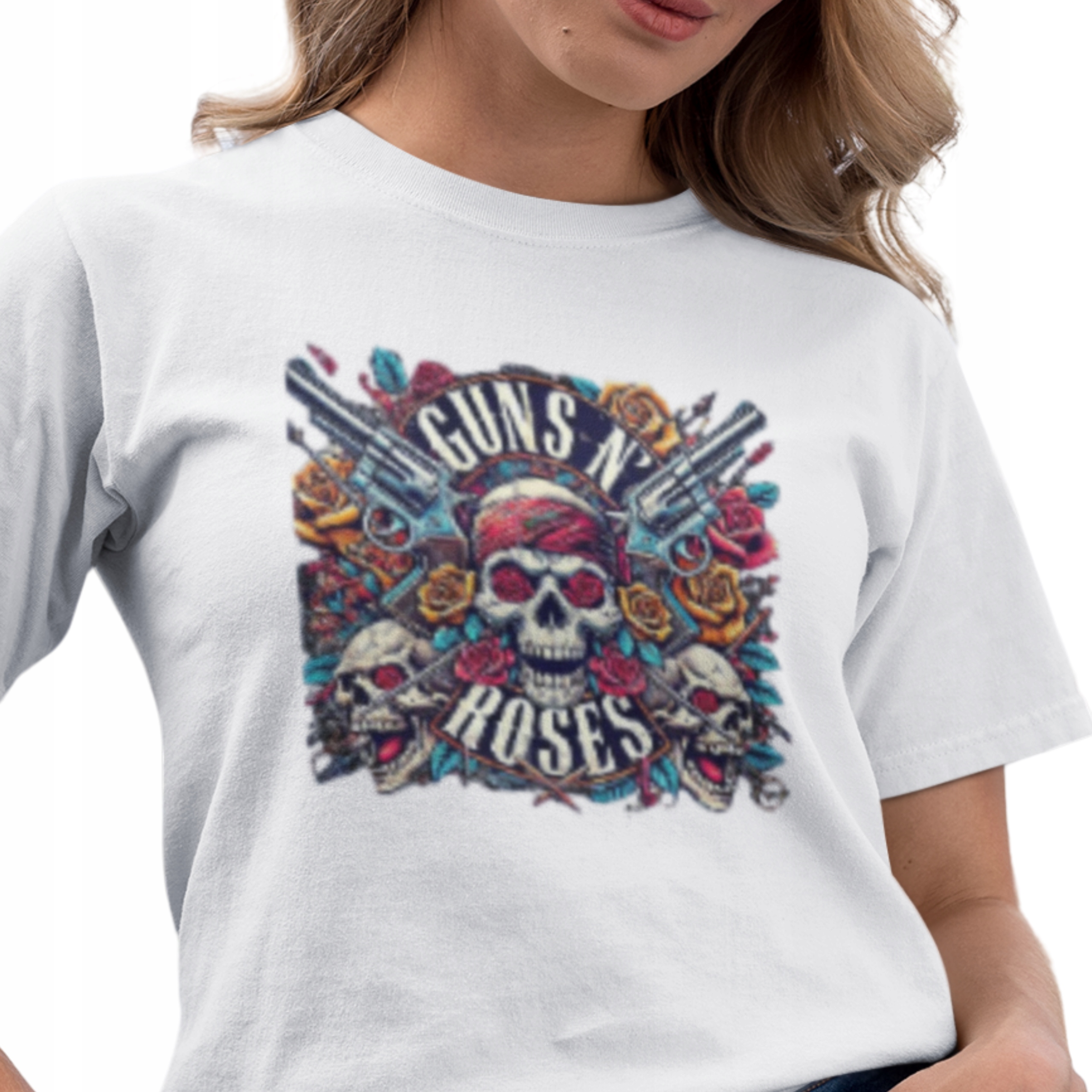 KOSZULKA DAMSKA BAWEŁNIANA DLA FANKI GNS GUNS N' ROSES TSHIRT PREZENT S