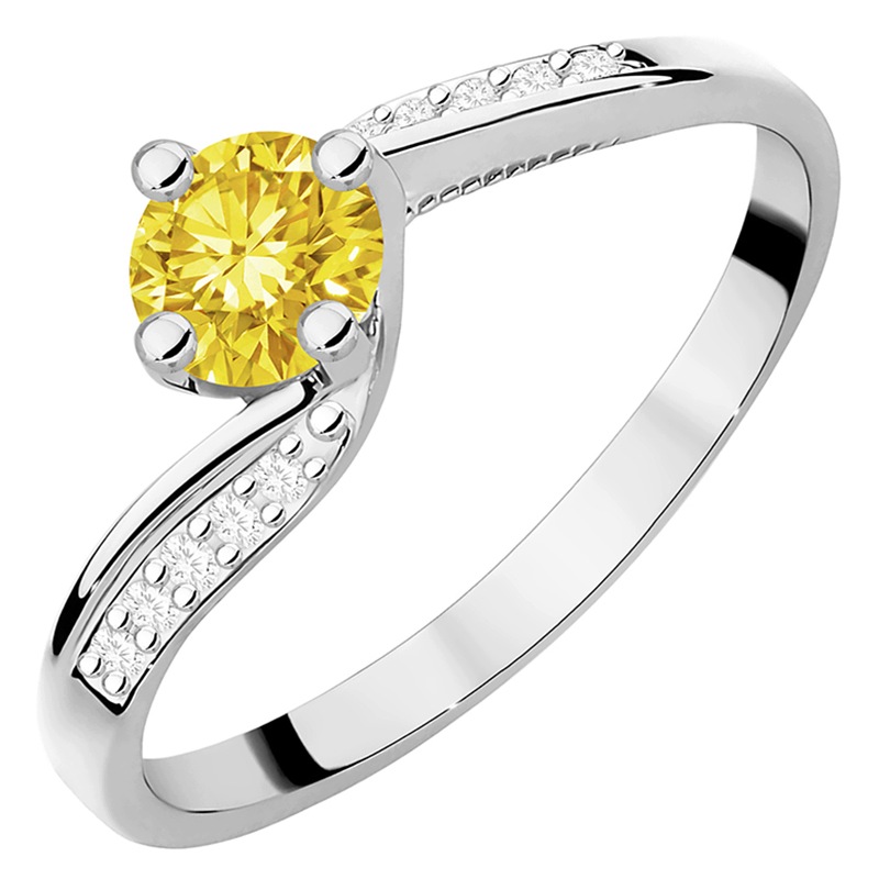 Złoty Pierścionek pr. 585 14k z Diamentami Laboratoryjnymi 0,55ct Grawer