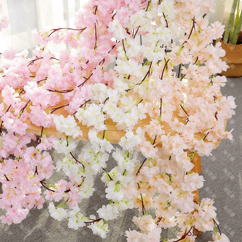 Mesterséges Kúszónövény Girland Vadrózsa Cseresznye 200 cm Maximális magasság 200 cm