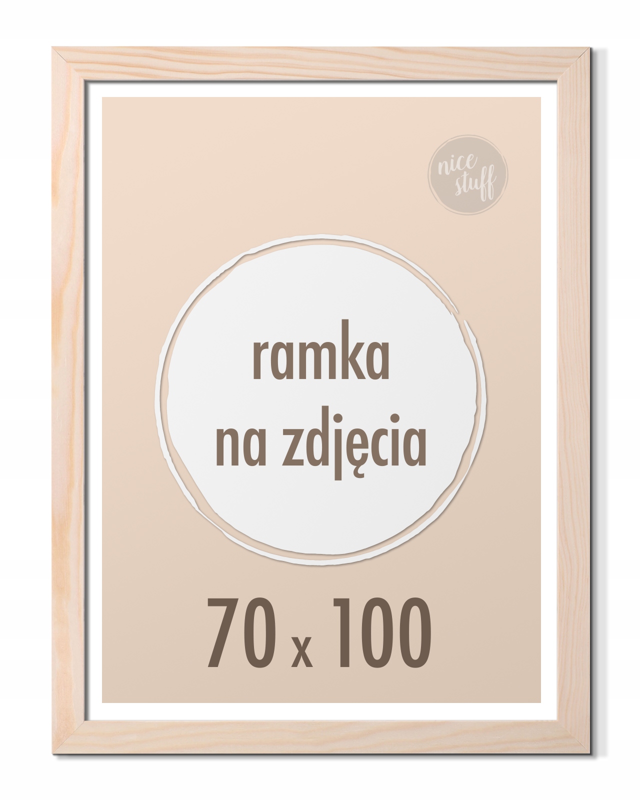 Rámeček 70x100 rámeček na fotografie fotorámečku B1 dřevěná surová borovice