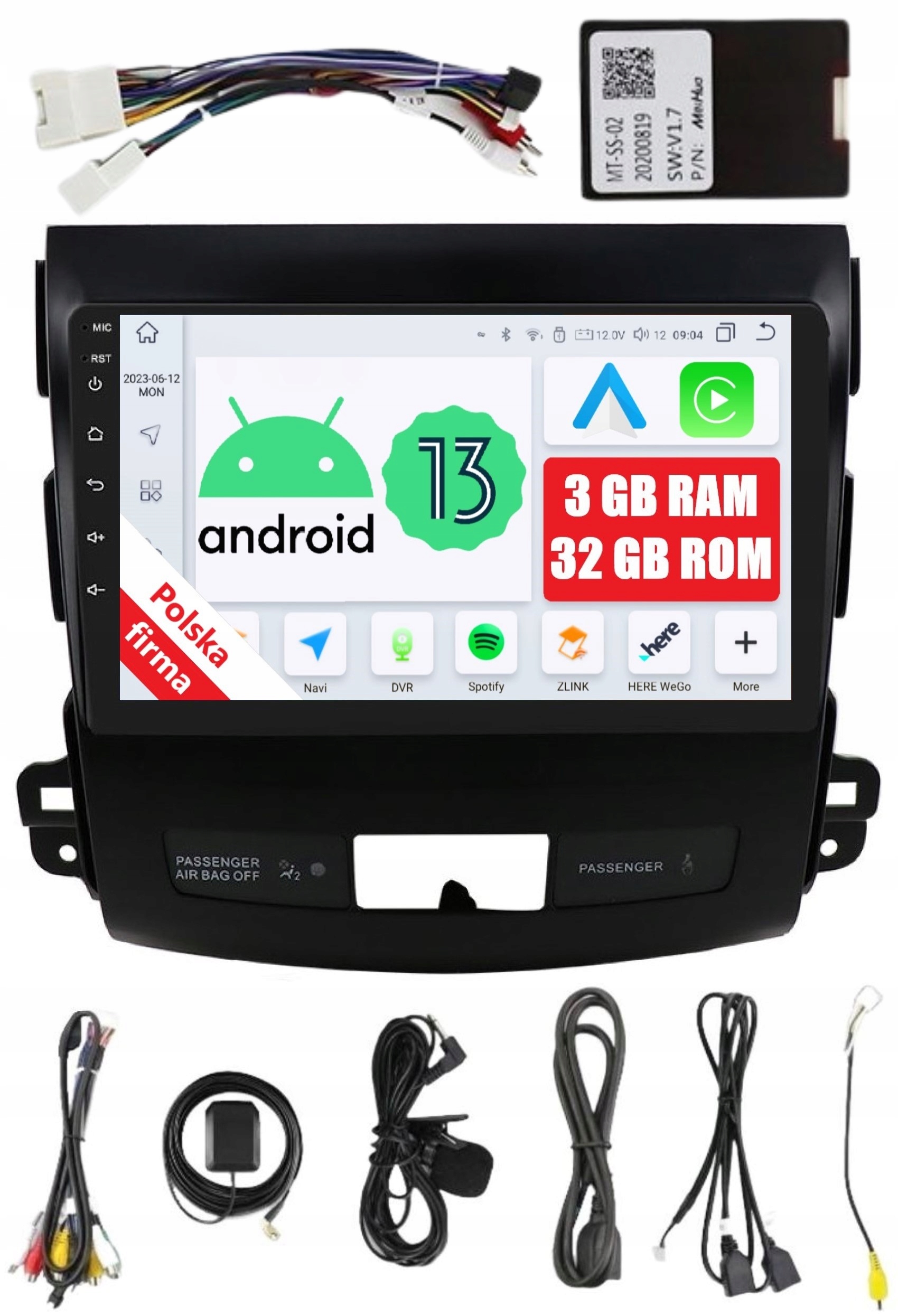 Rádio Android Mitsubishi Outlander II Citroen C-crosser 3/32 Gb Dsp Carplay