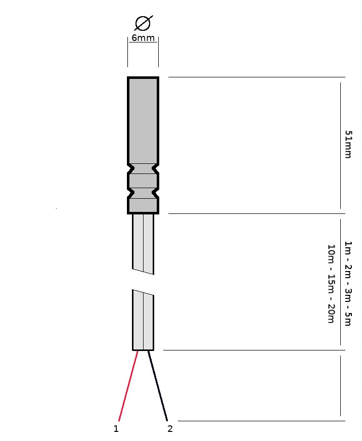 Czujnik temperatury NTC 10K 3435K przewód PVC 3m Marka inny