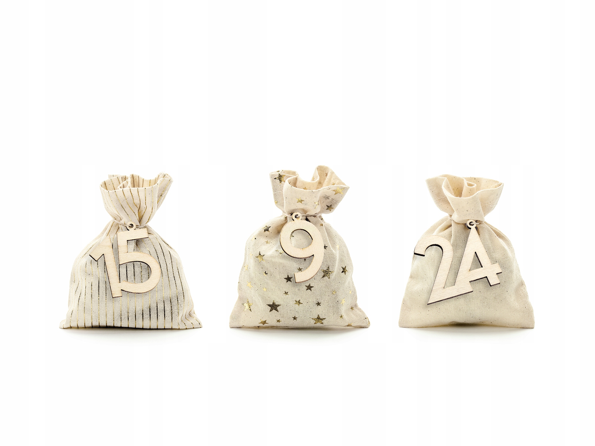 KALENDARZ ADWENTOWY BAWEŁNIANE WORECZKI 10cmx13cm