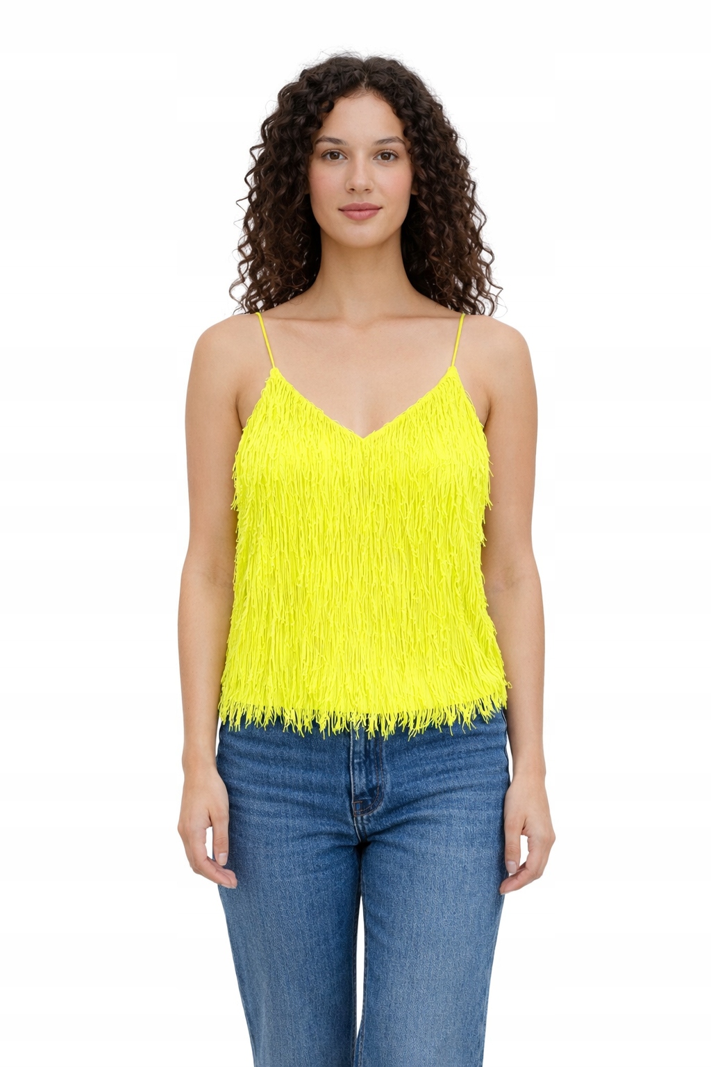 Twinset Žlutý Top Na Ramínka S Třásněmi 42 I4C