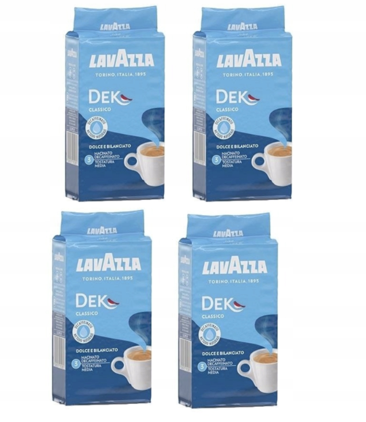 Levně Lavazza Dek Wloska Mletá Káva Bez kofeinu 250 g X 4 Kusy Set 1 Kg
