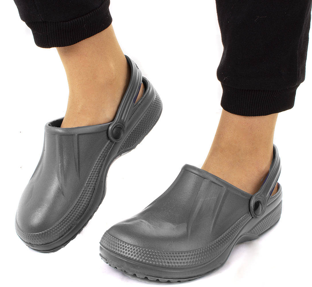 

Szare Lekkie Klapki Chodaki Kroksy 41