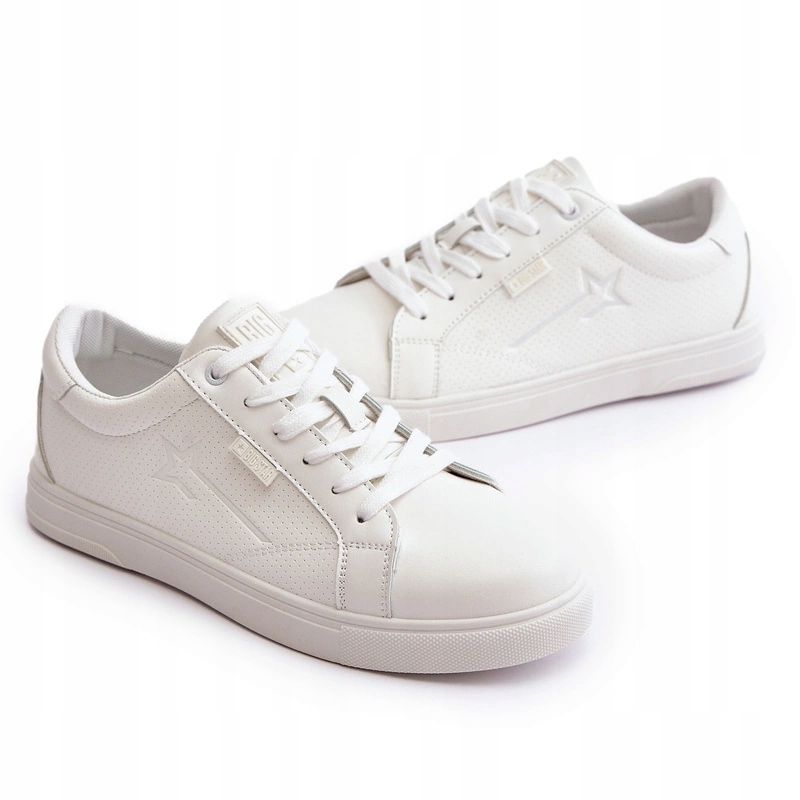 Pánské Eko Kožené Pantofle Big Star OO174020 Hi-poly Systém Bílé 43