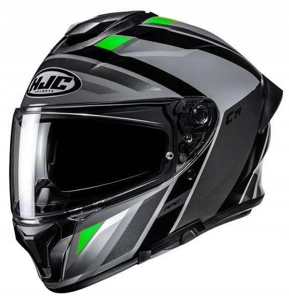 Hjc C71 Faber Black/Green motocyklová prilba integrovaná s mixom L