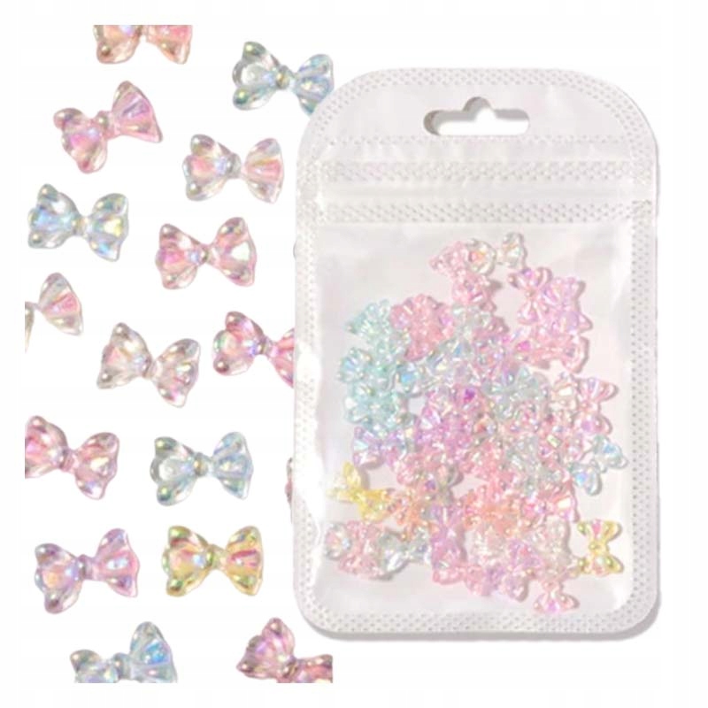 Ozdoby Do Paznokci Kokardki Na Paznokcie 3D Holo Color Stan opakowania oryginalne