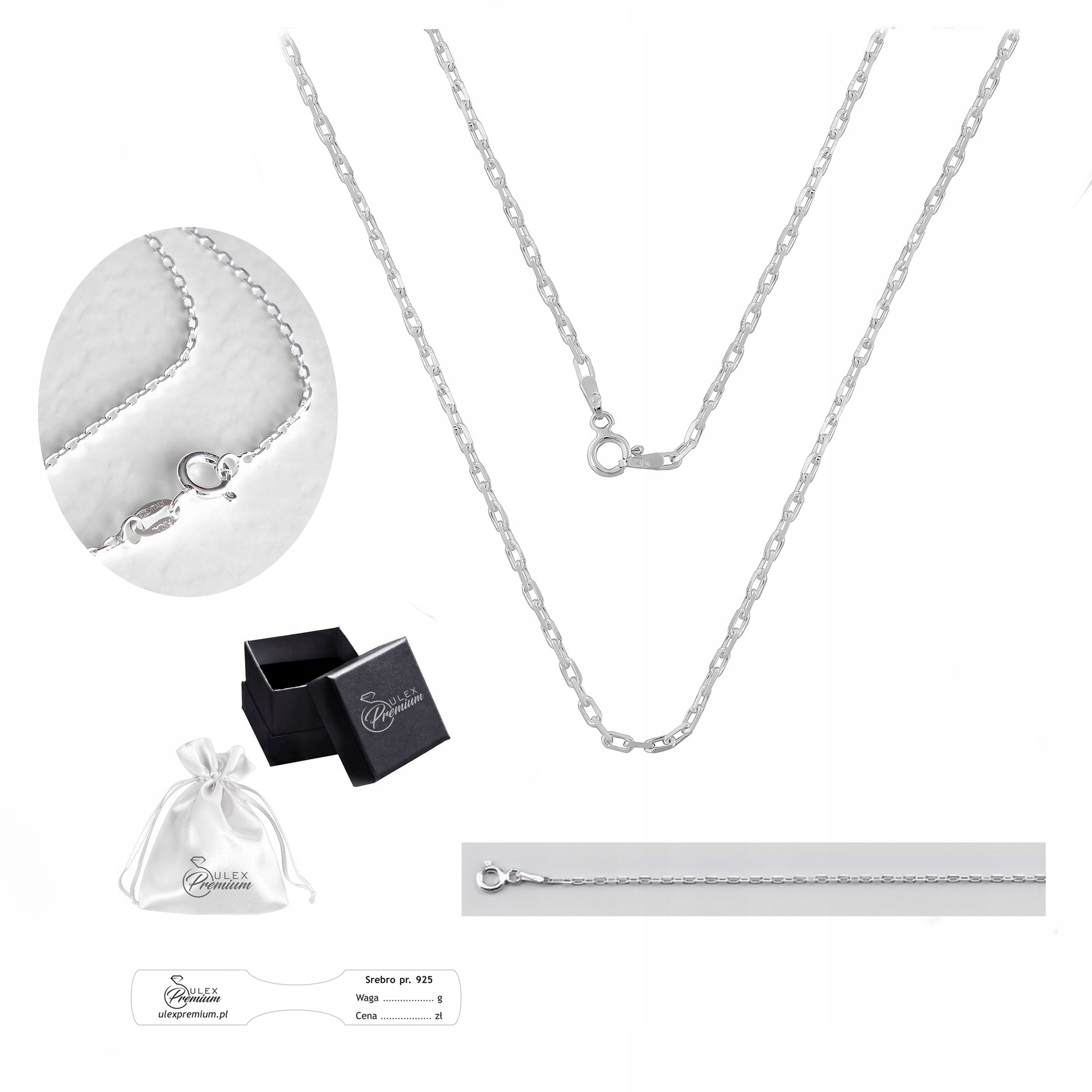 Řetízek Ankier stříbro ryzost 925 pro přívěsky křížků 70 cm x 1,5 mm