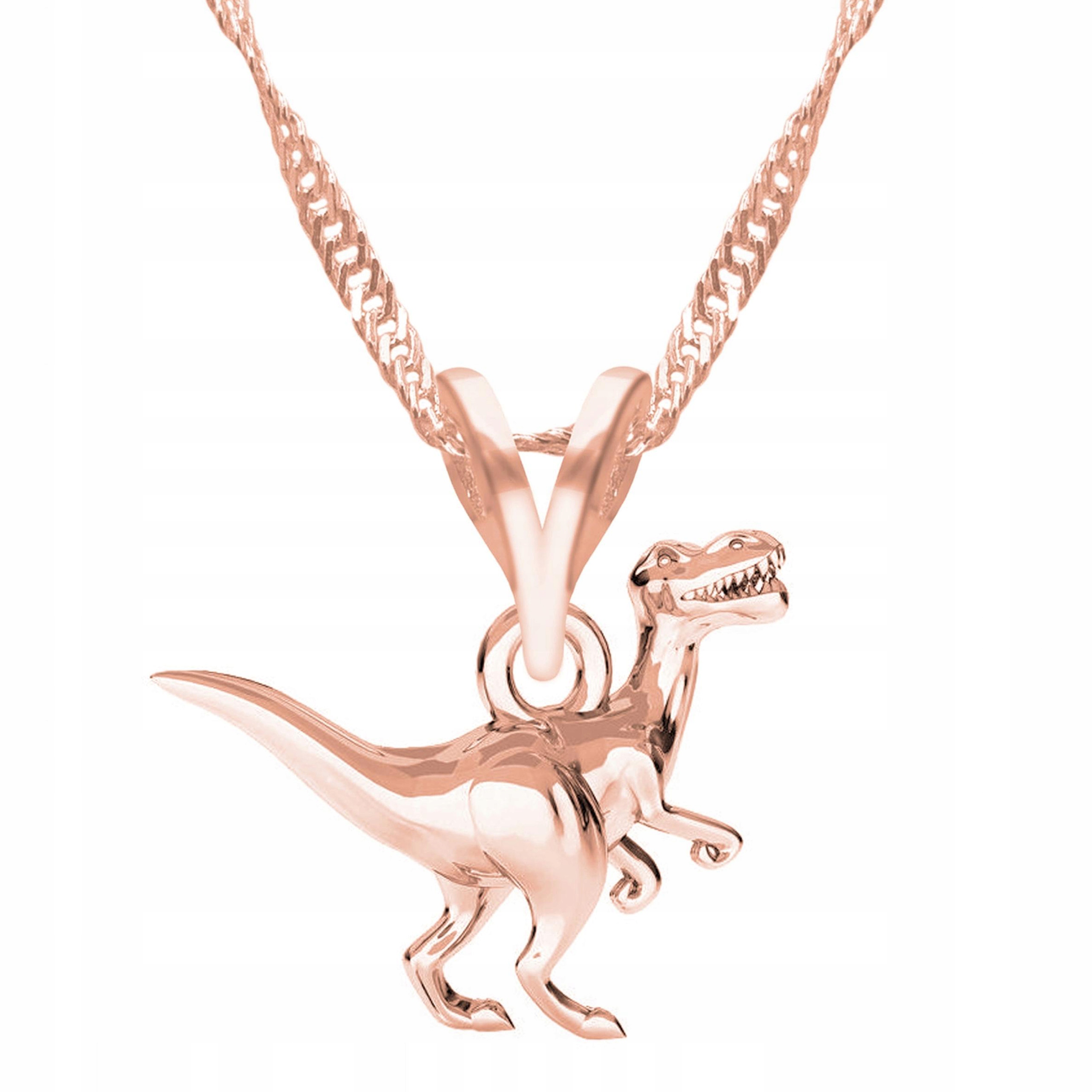 Pozlacený náhrdelník s dinosaurem Dinosaurus T-rex Dino Gad Stříbro 925