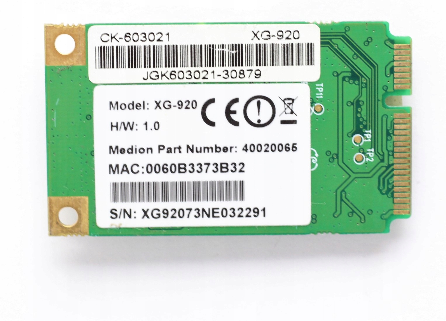 KARTA SIECIOWA WIFI MEDION XG-920 Producent Medion