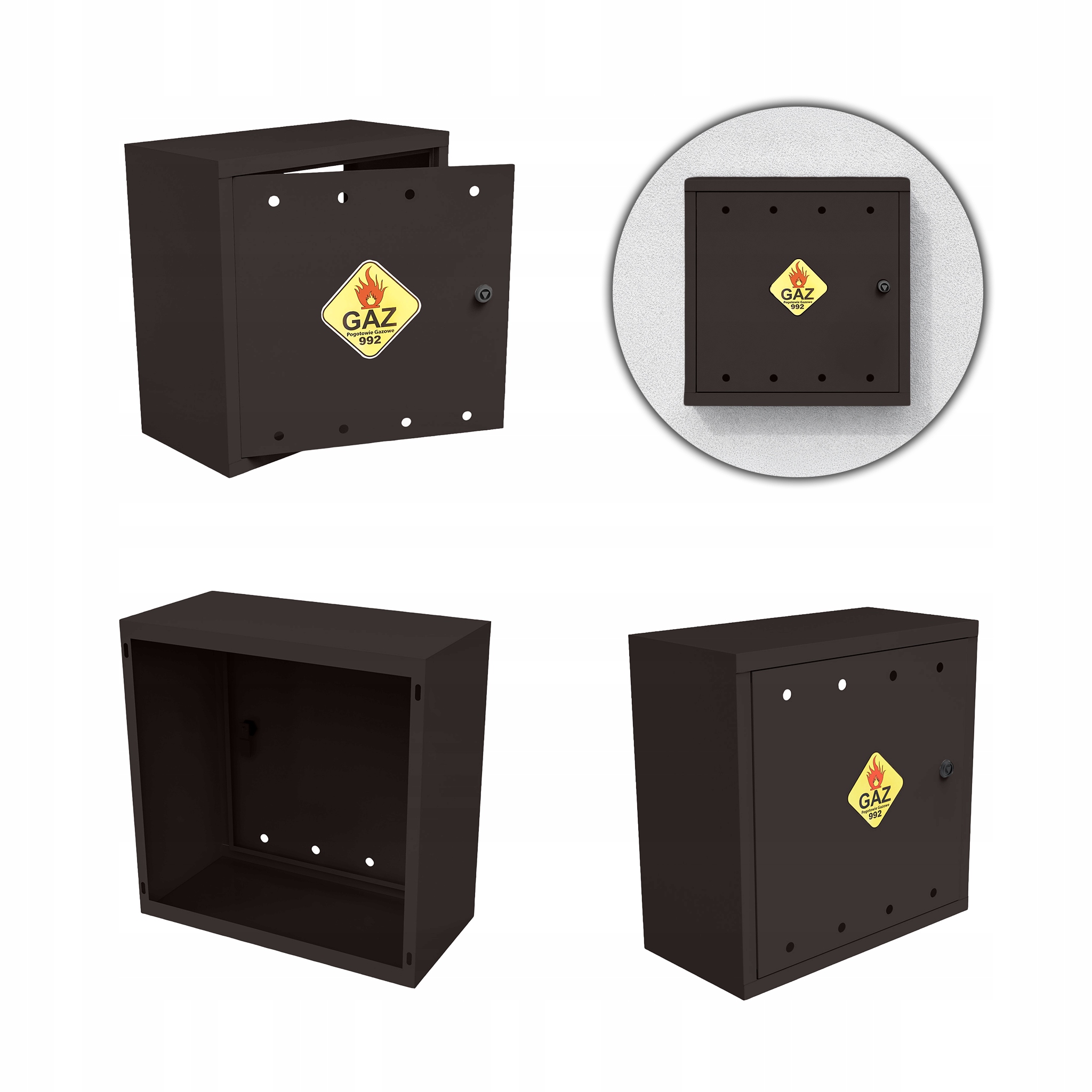 Plynová Skříňka 50x50x25 Bronzová Skříňka Na Plynový Ventil Ocelová