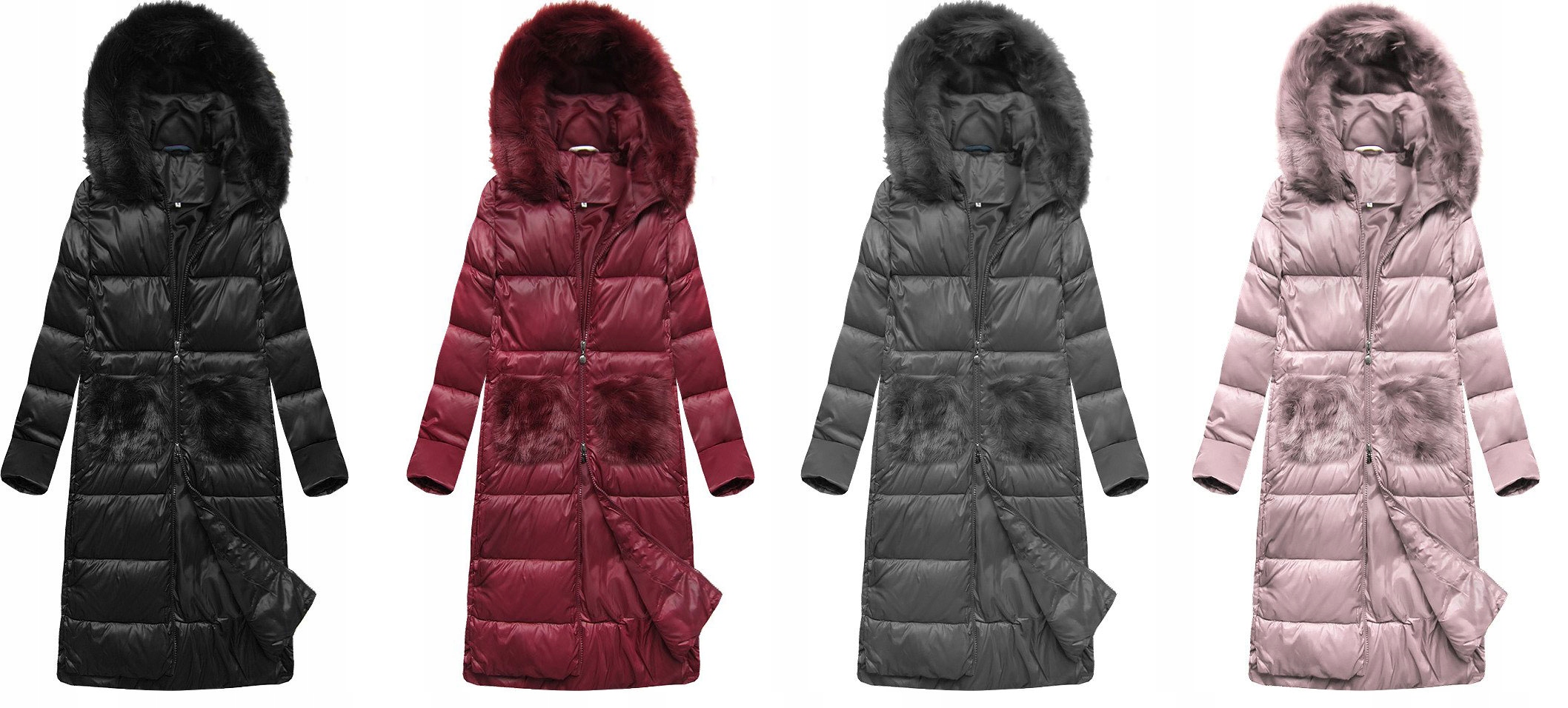 

Kurtka Płaszcz Długa Zimowa Parka Kaptur Futro S