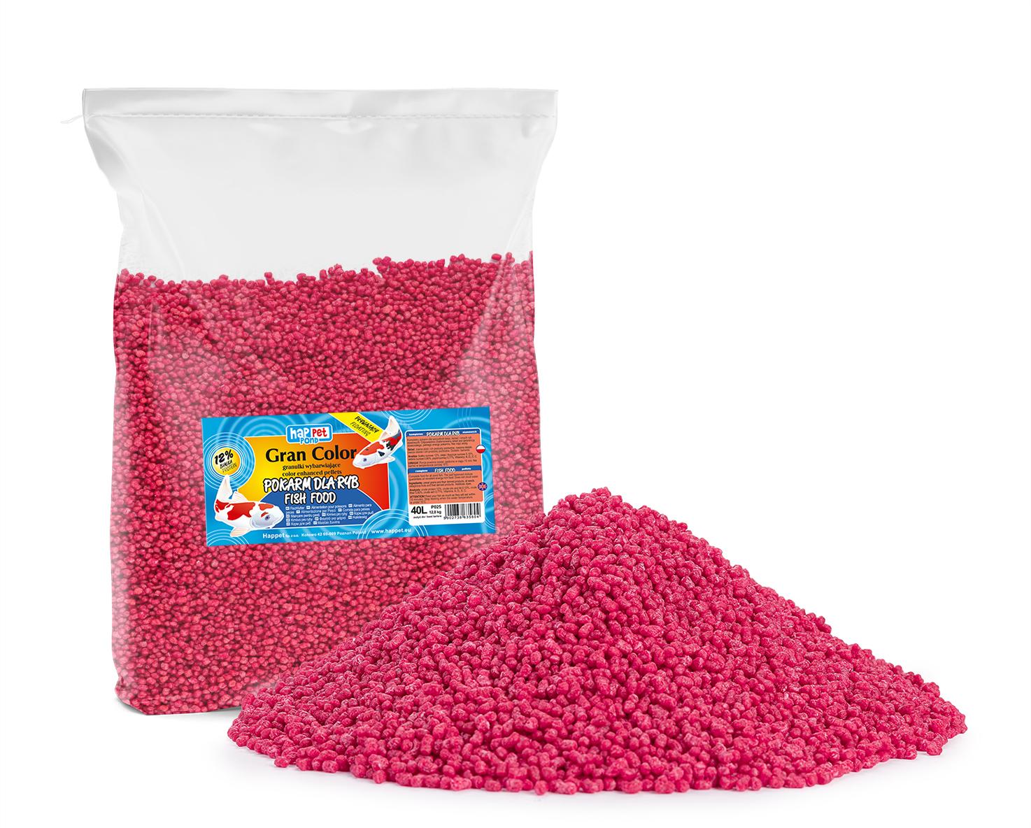 Krmivo pre ryby 40 L, vyfarbovacie granule na upokojenie univerzálnych kĺbov