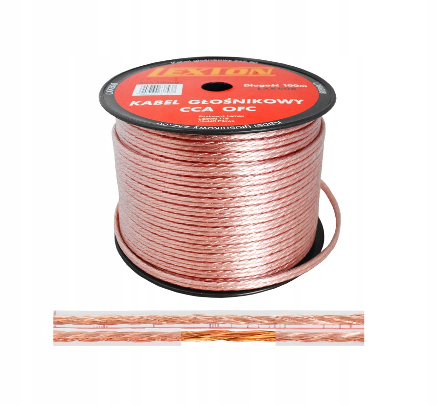 Reproduktorový Kabel Lexton 2x2,5MM2 Cca-ofc Rolka 100 m