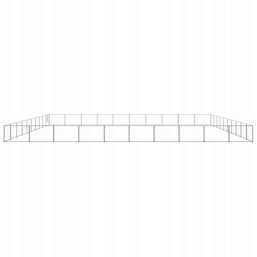 Levně vidaXL Kotec pro psa, stříbrný, 100 m², ocelový