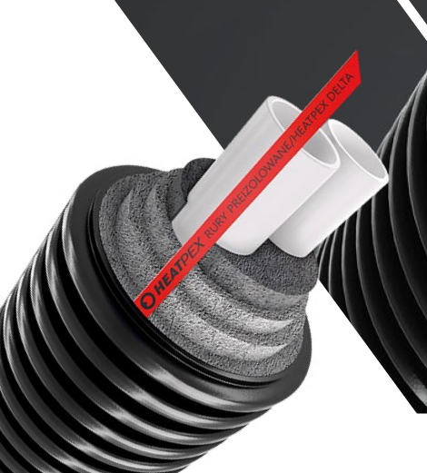 Heatpex Rura preizolowana do C.o 2x25x2,3/125mm Pn 6/95°C Sdr 11 zwój 25mb